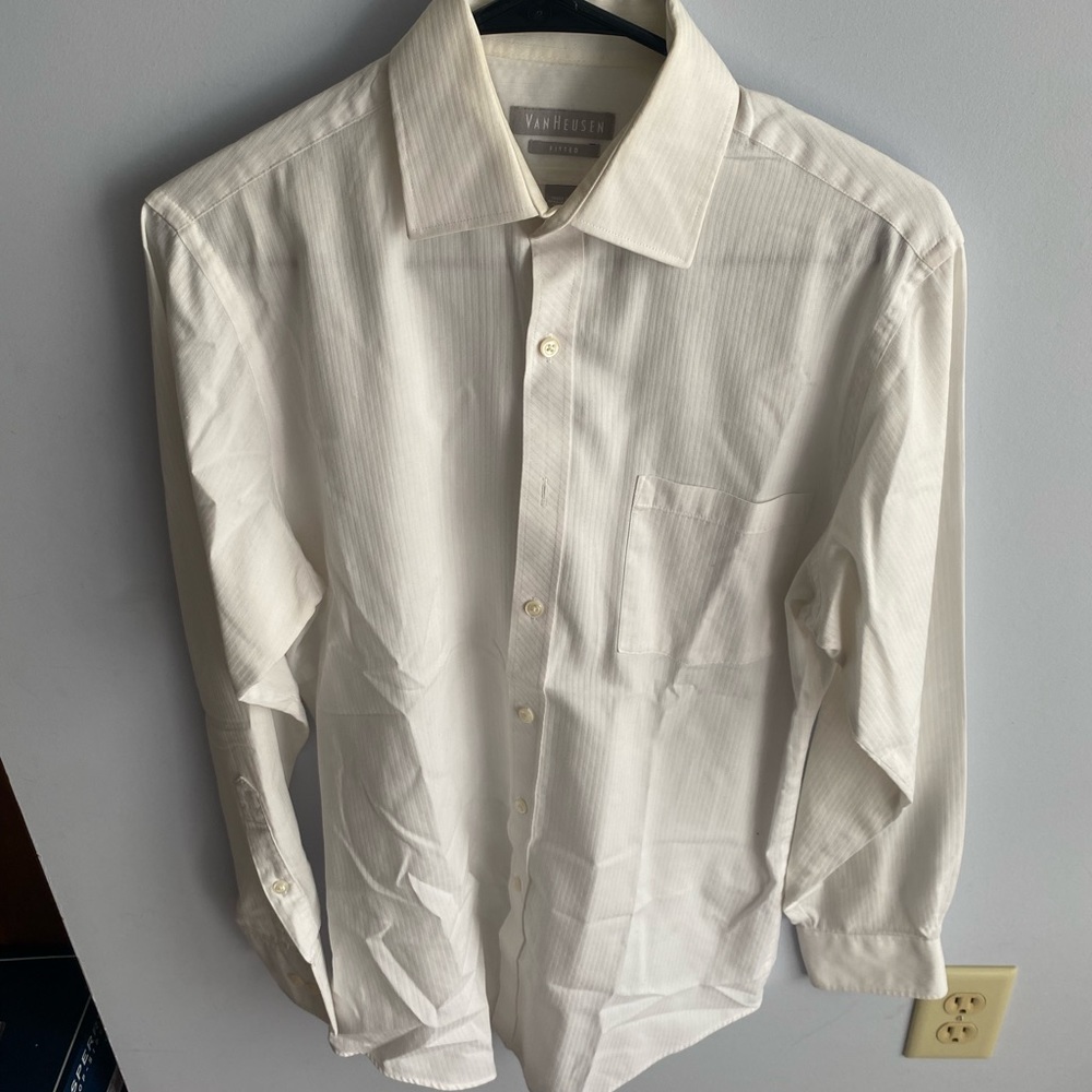 Van Heusen White Fitted Dress Shirt